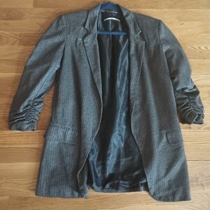Zara gray herringbone boyfriend blazer